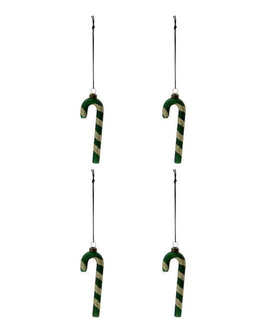 House Doctor Ornament ZUCKERSTANGE grün gold 4 Stk.