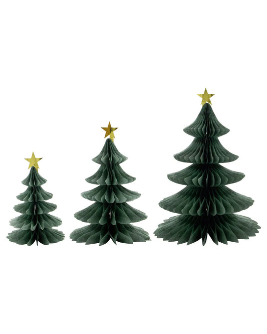 House Doctor Papier Tannenbaum TREE grün Set 3 tlg.