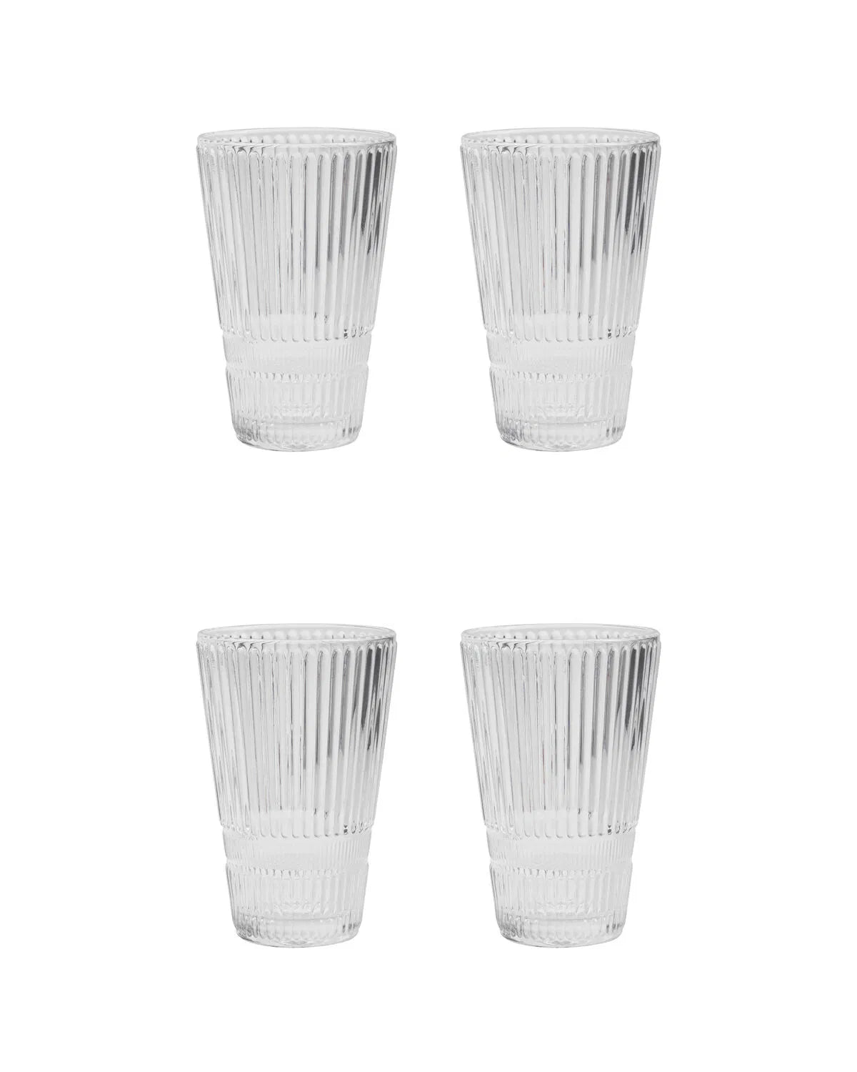 House Doctor Trinkglas Set Rillen hoch 4 Stk.