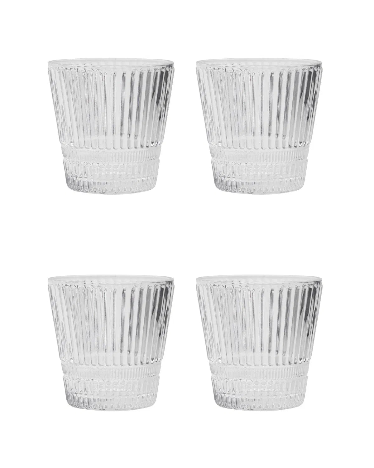 House Doctor Trinkglas Set Rillen niedrig 4 Stk.