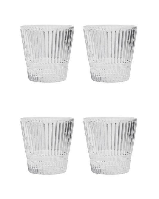 House Doctor Trinkglas Set Rillen niedrig 4 Stk.