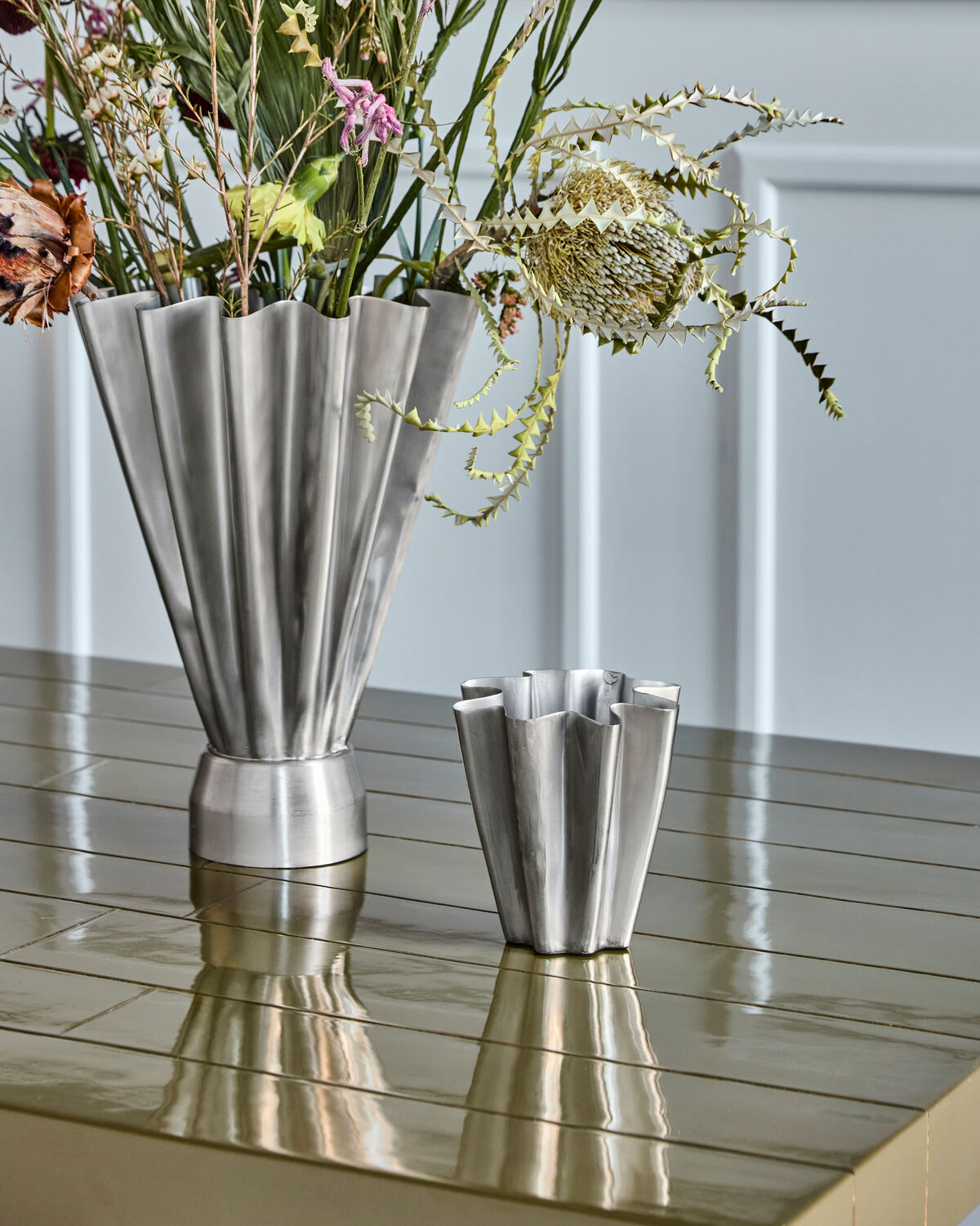House Doctor Vase Flood klein silber finish