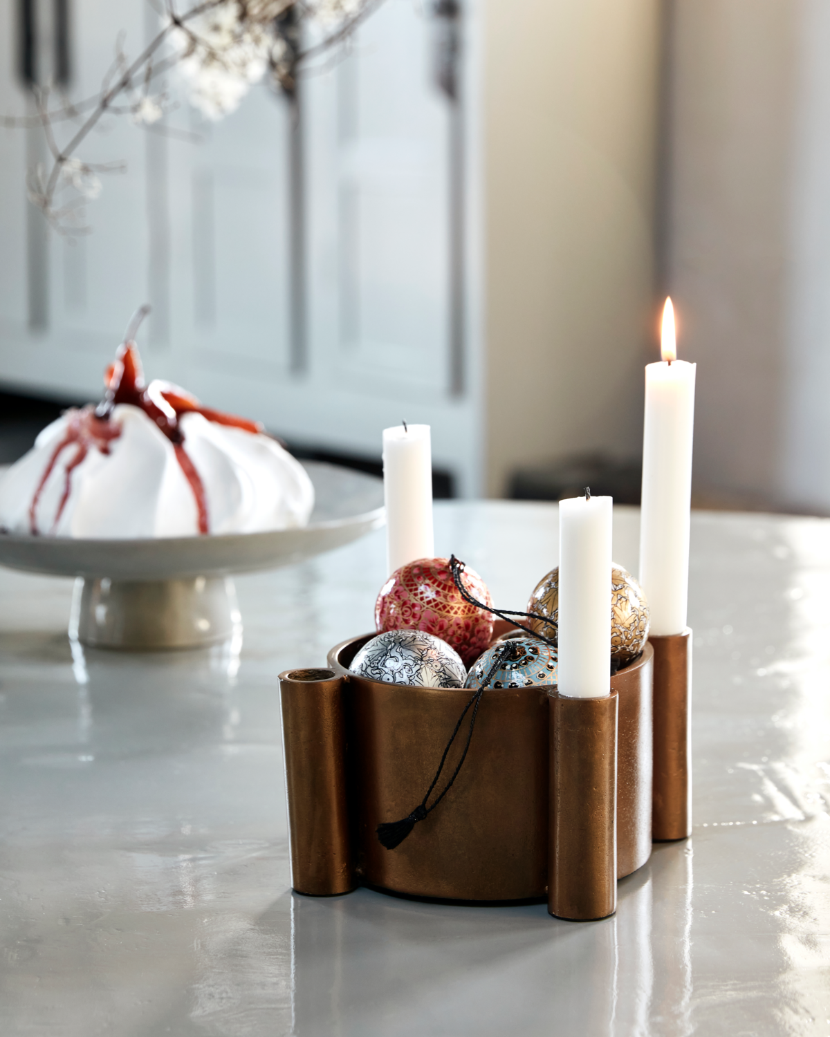 House Doctor Kerzenständer FOUR, Antikes Messing