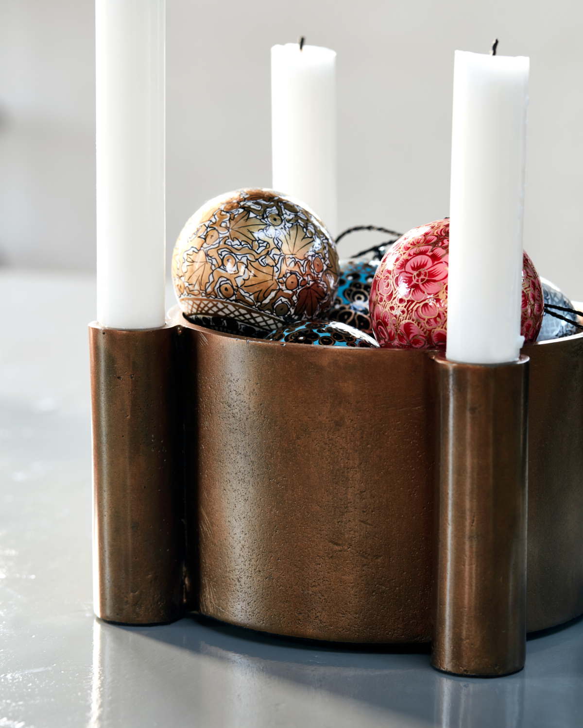 House Doctor Kerzenständer FOUR, Antikes Messing