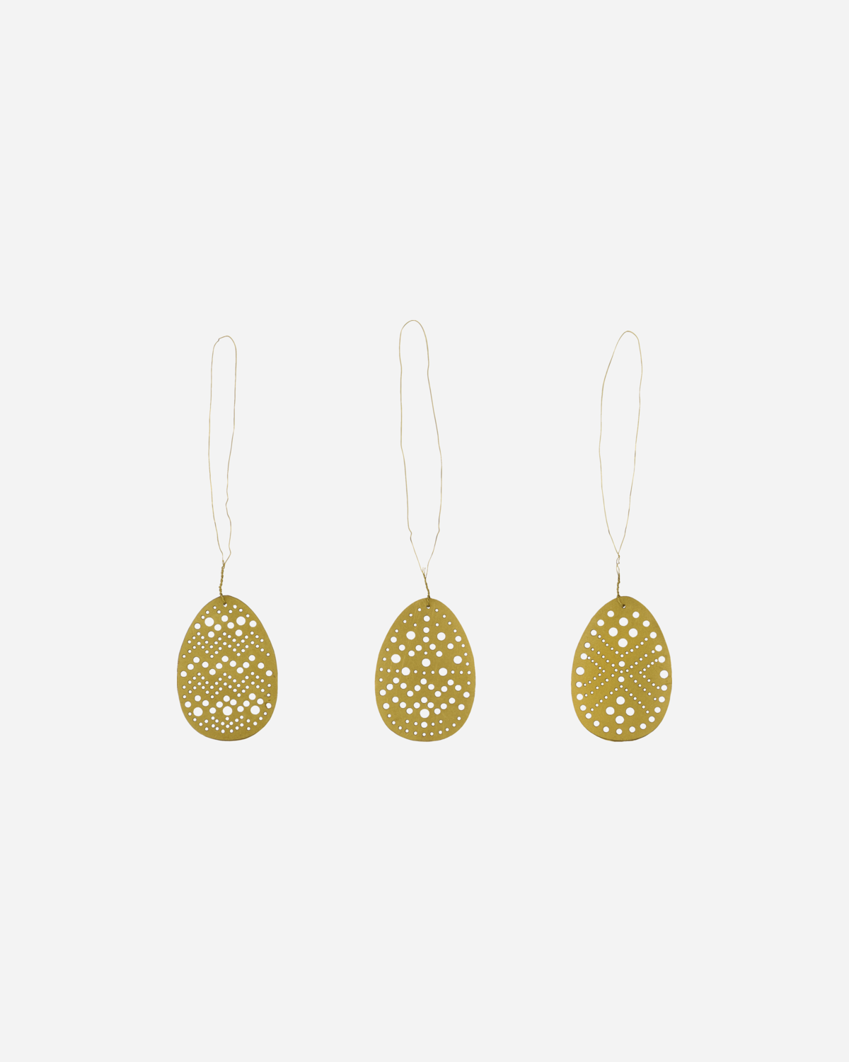 House Doctor Anhänger Osterei CUT EGG 3er Set gold