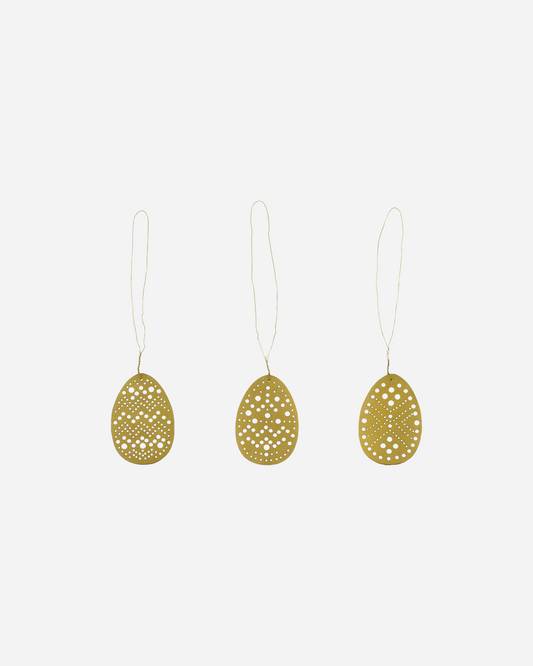 House Doctor Anhänger Osterei CUT EGG 3er Set gold