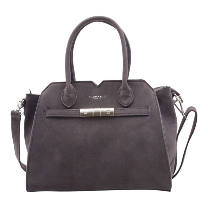 Handtasche AMELIE Wildlederimitat grau stonegrey