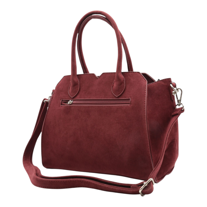 Handtasche AMELIE Wildlederimitat bordeaux burgundy weinrot