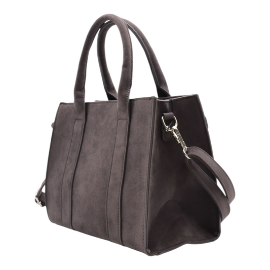 Handtasche JANE Wildlederimitat grau