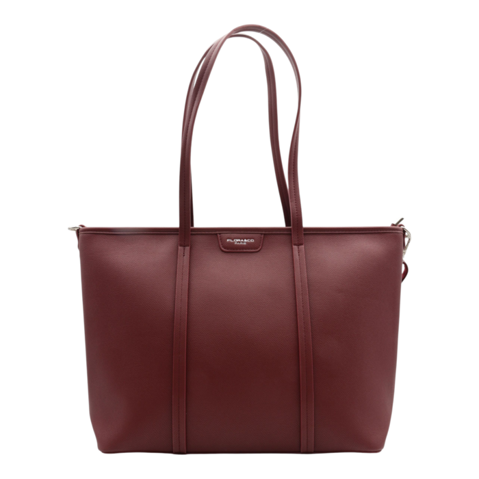Handtasche CARA Lederimitat bordeaux burgundy weinrot