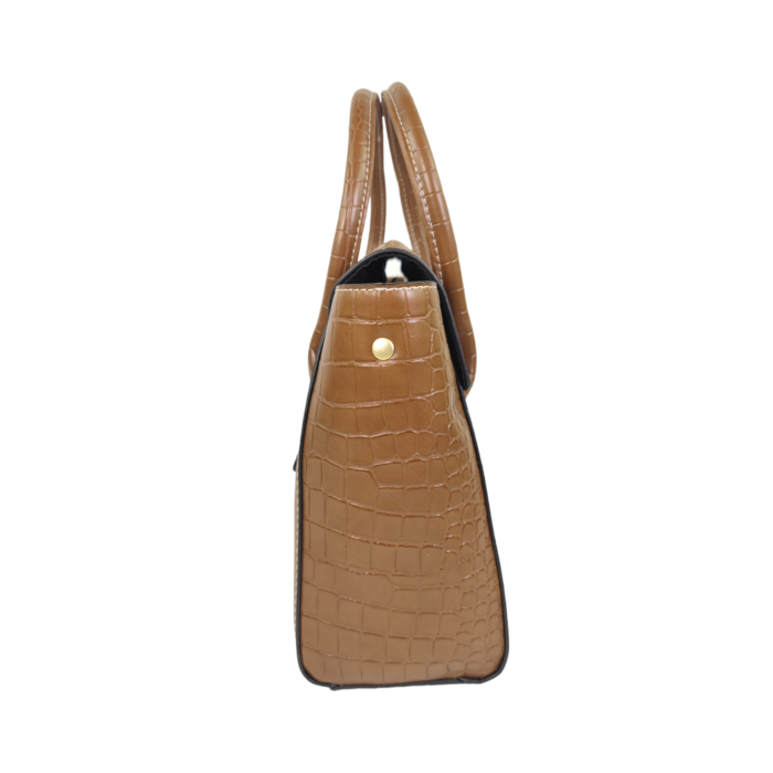 Handtasche KROKO nougat braun