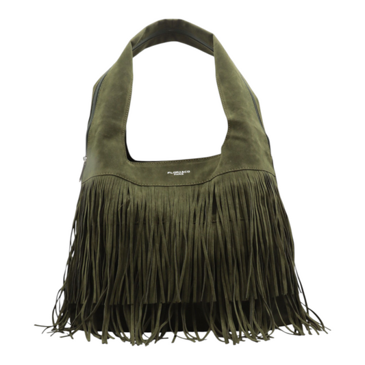 Handtasche MERLE Fransen Khaki