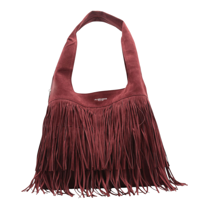 Handtasche MERLE Fransen Burgundy