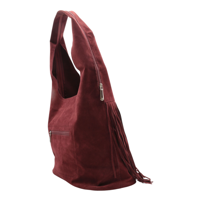 Handtasche MERLE Fransen Burgundy