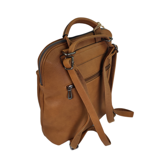 Handtasche / Rucksack FLORA camel/cognac