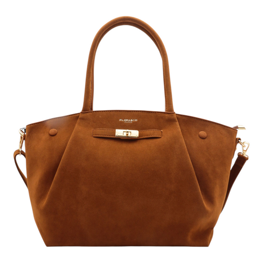 Handtasche VICTORIA Wildlederimitat camel