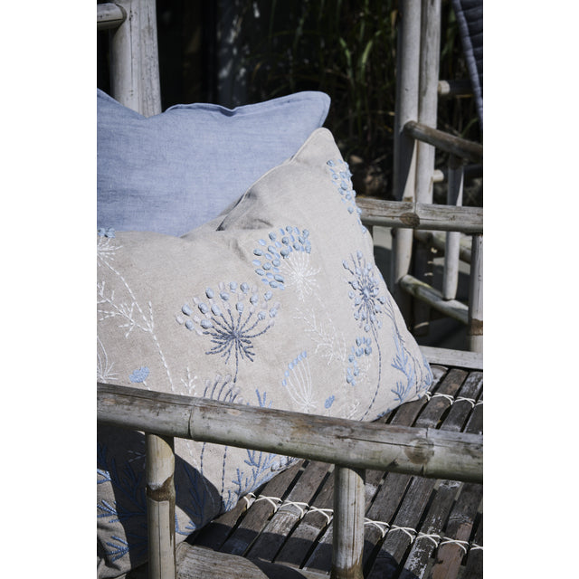 Lene Bjerre Kissenhülle VISILIA beige blau Stickerei