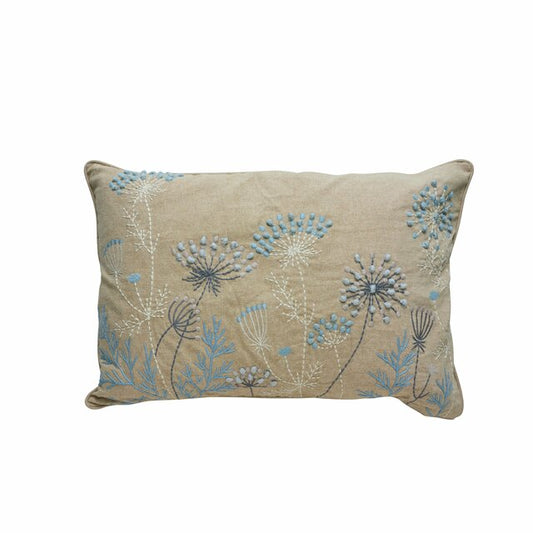 Lene Bjerre Kissenhülle VISILIA beige blau Stickerei