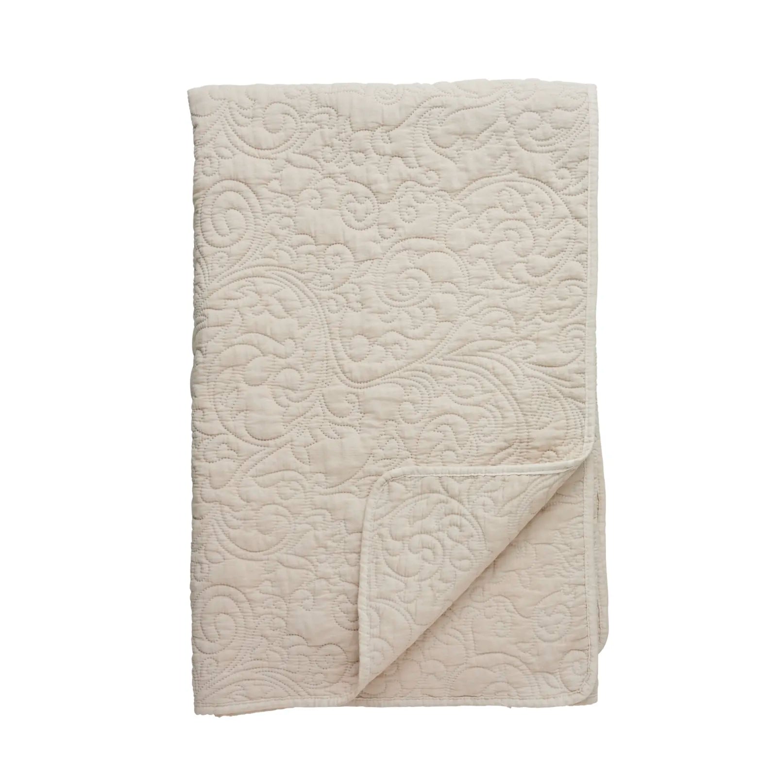 Lene Bjerre Decke Überwurf ISABELLE leinen beige 130 x 170 cm