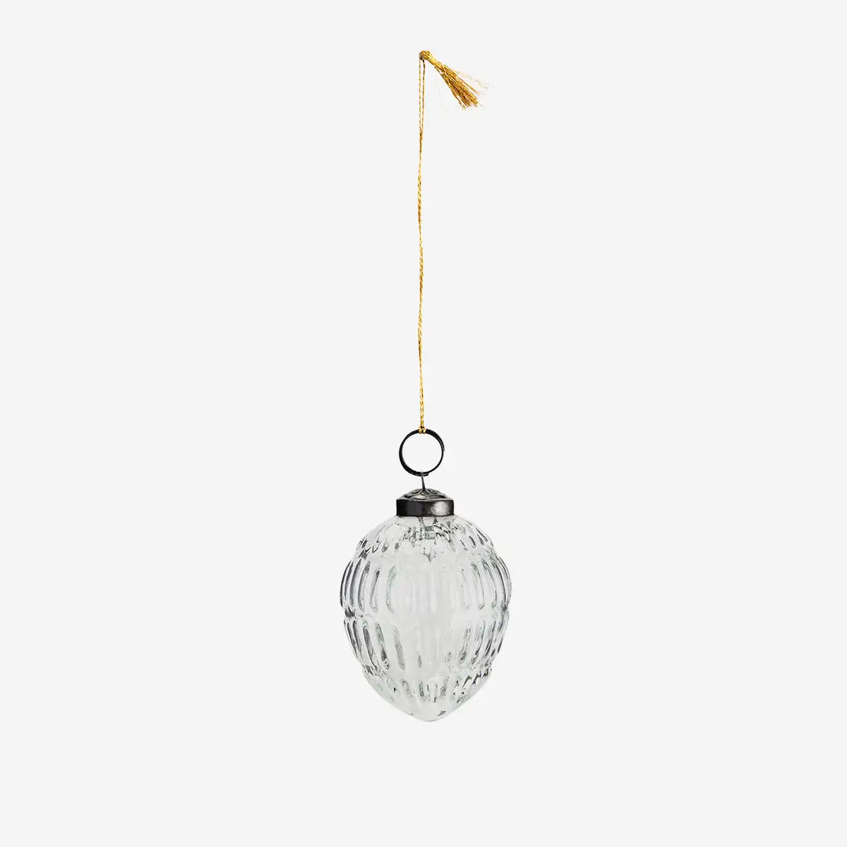 Madam Stoltz Glas Weihnachtskugel Zapfen Klarglas