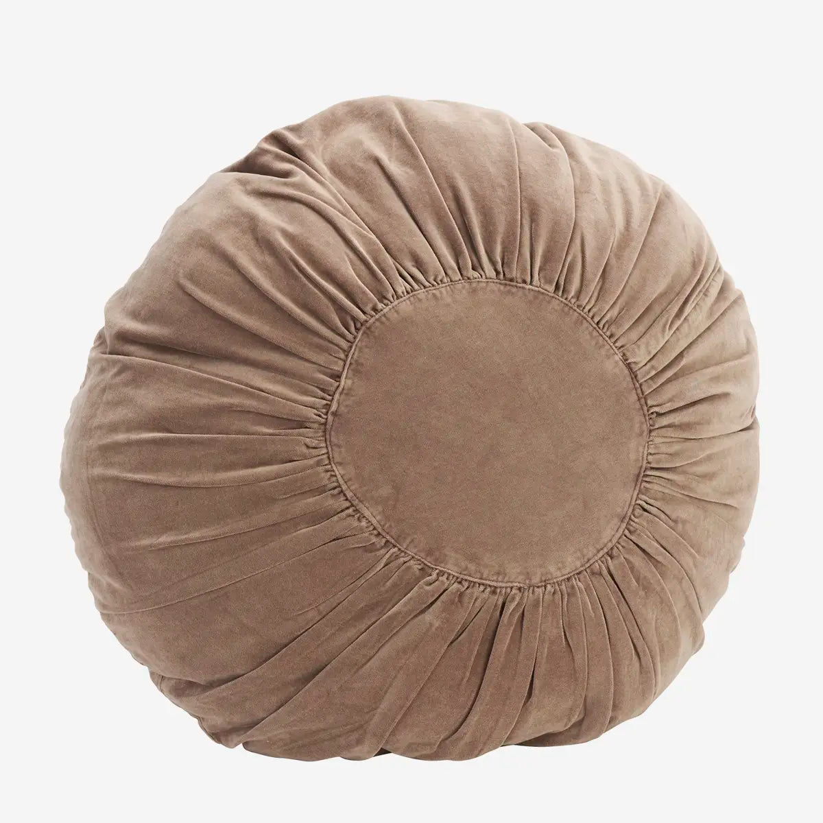 Madam Stoltz Samt Kissen rund 55 cm mushroom beige