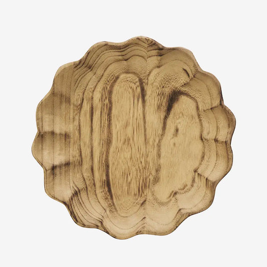 Madam Stoltz Holz Teller FLOWER 28 cm