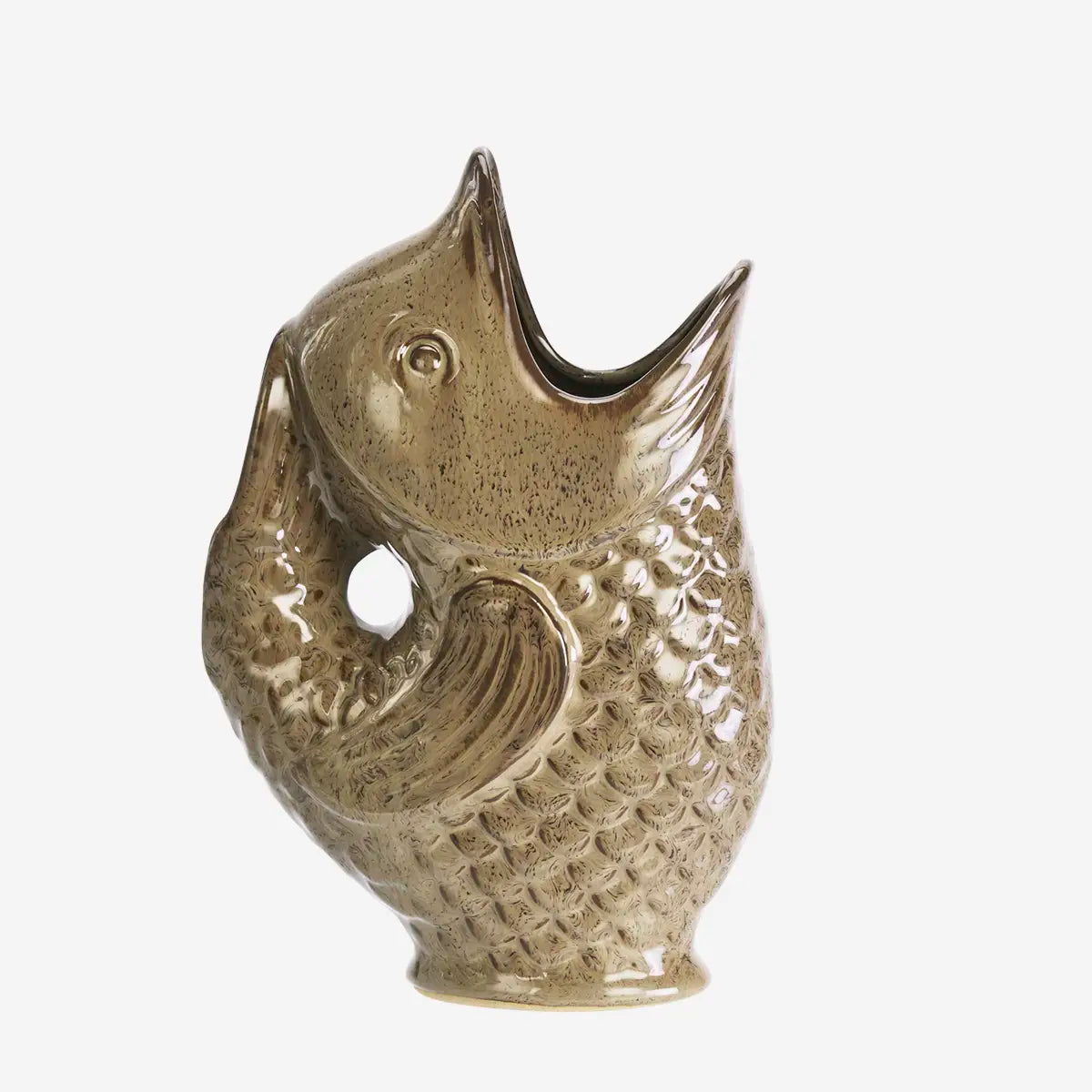 Madam Stoltz Fisch Vase beige 23,5 cm