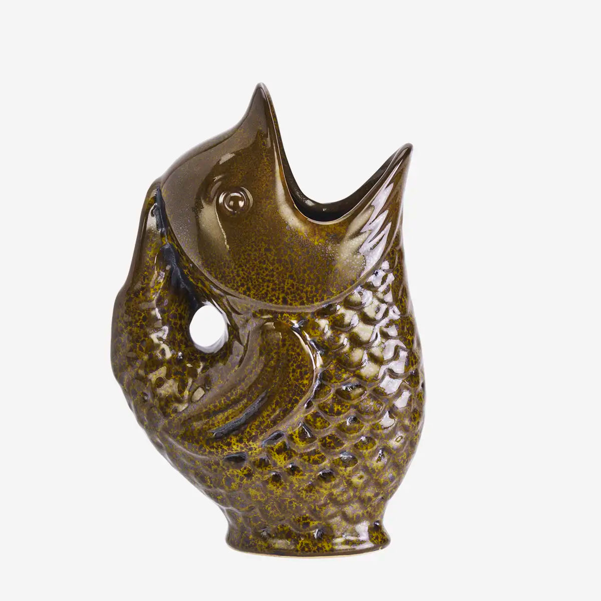 Madam Stoltz Fisch Vase khaki 23,5 cm