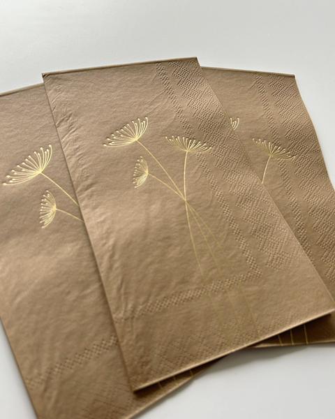 Serviette mit Goldprägung, verschiedene Designs