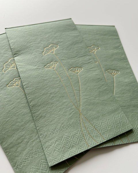Serviette mit Goldprägung, verschiedene Designs