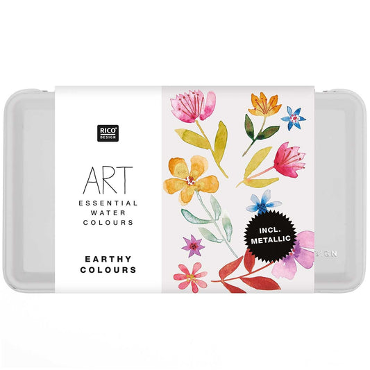 Rico Design Aquerell Farbkasten 12 Farben EARTHY