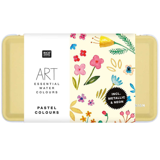 Rico Design Aquerell Farbkasten 12 Farben PASTEL