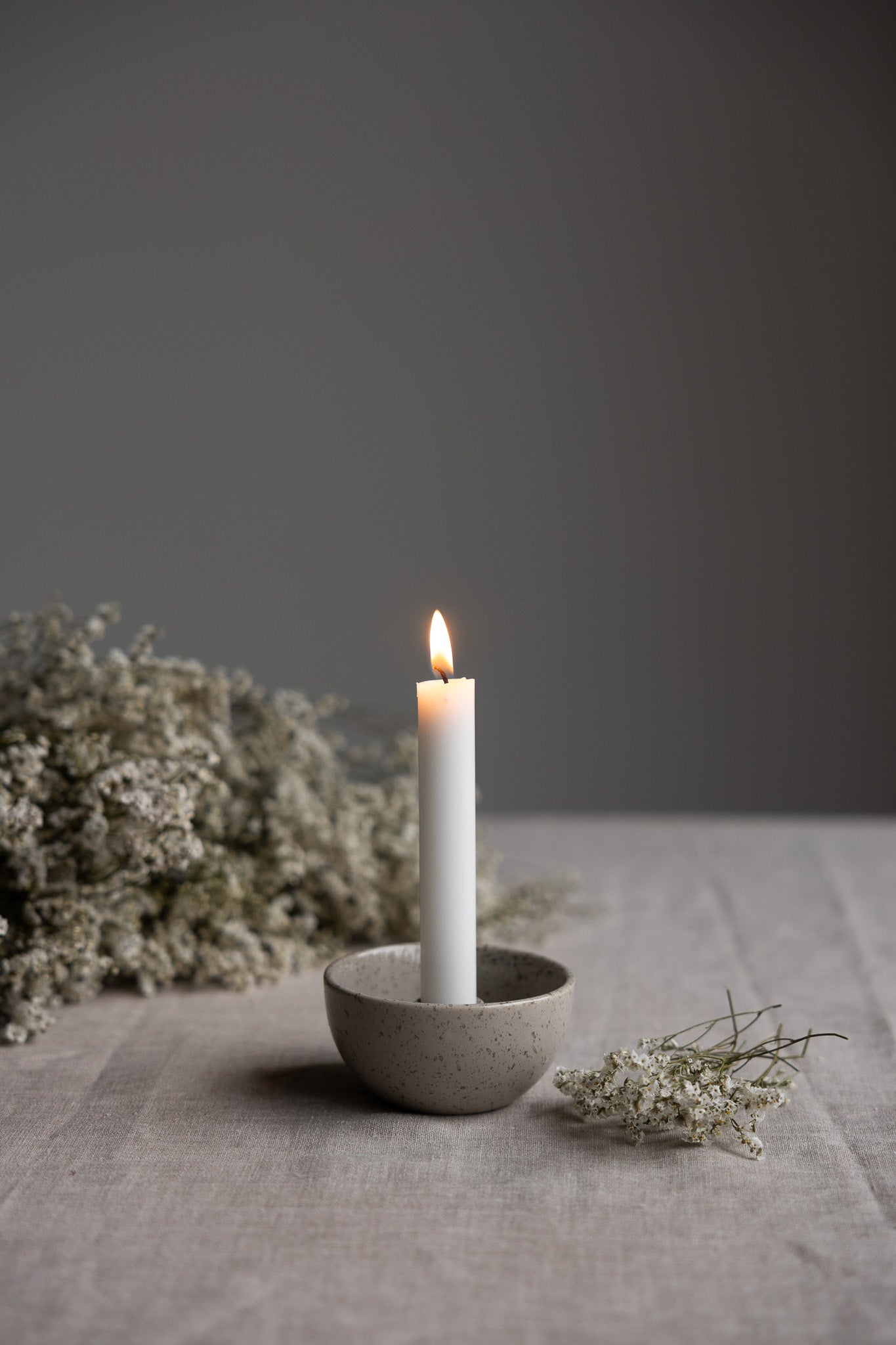 Storefactory Kerzenschale LIDATORP natur grau glasiert, verschiedene Größen
