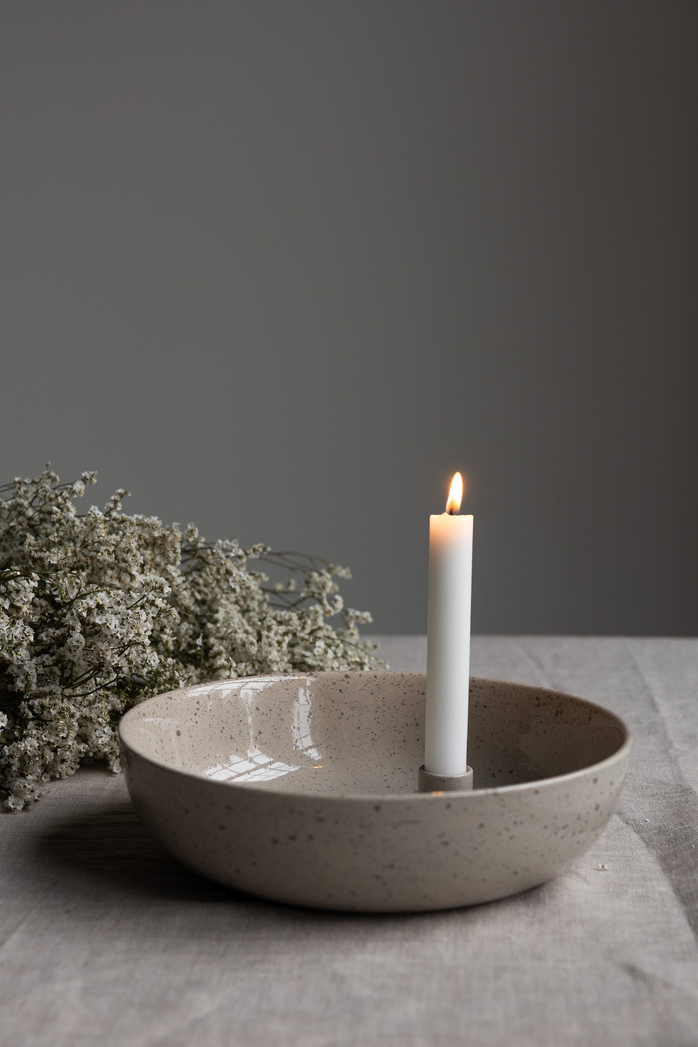 Storefactory Kerzenschale LIDATORP natur grau glasiert, verschiedene Größen