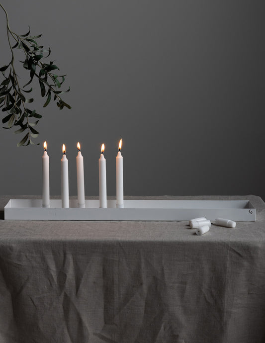 Storefactory Kerzentablett SUND weiß 80 cm Metall