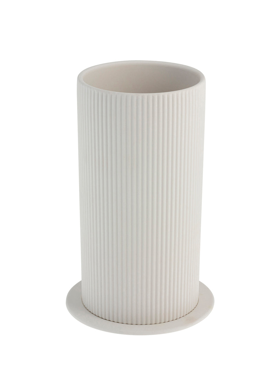 Storefactory Vase Ede matt weiß mit Rillen