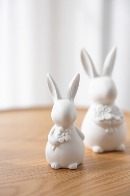 Storefactory Hase ALICIA mit Blume matt weiß