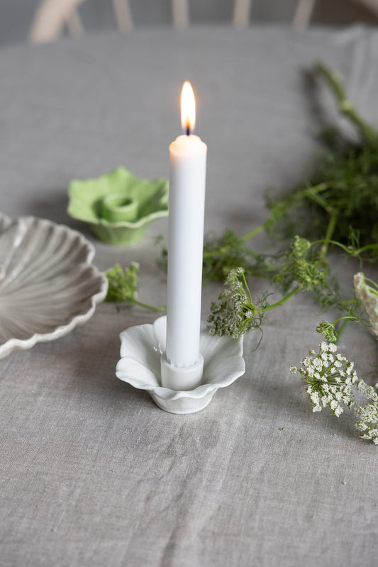 Storefactory Kerzenhalter SPIRA Blüte, weiß