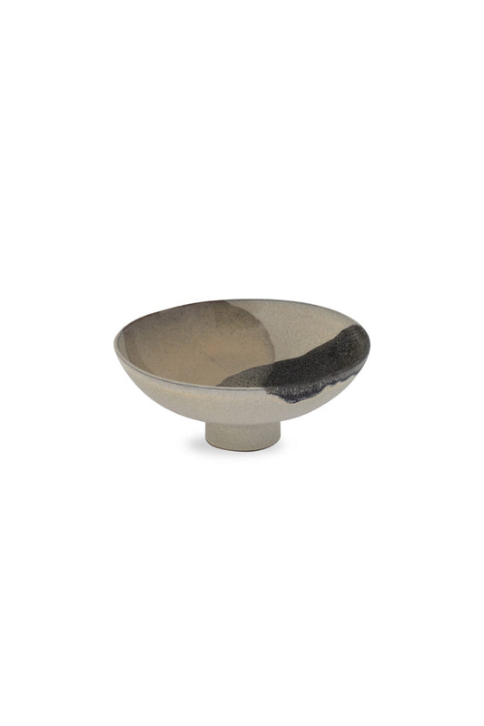 Storefactory Servierschale KLEREBO mit Fuß schwarz/beige