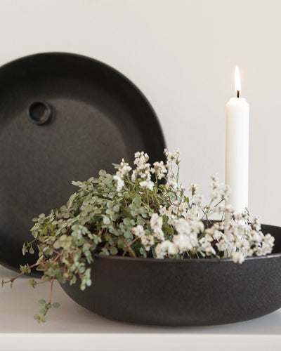 Storefactory Kerzenschale LIDATORP schwarz glasiert, verschiedene Größen
