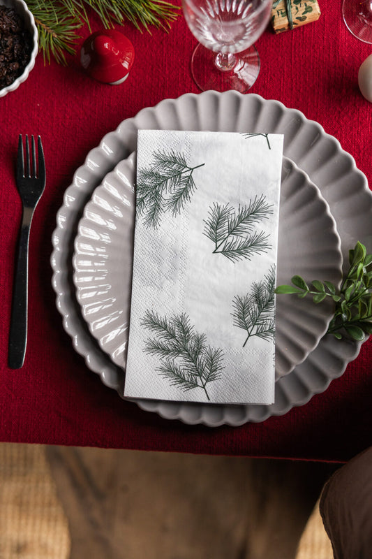 Storefactory Serviette VINTERGRAN Tannenzweige weiß