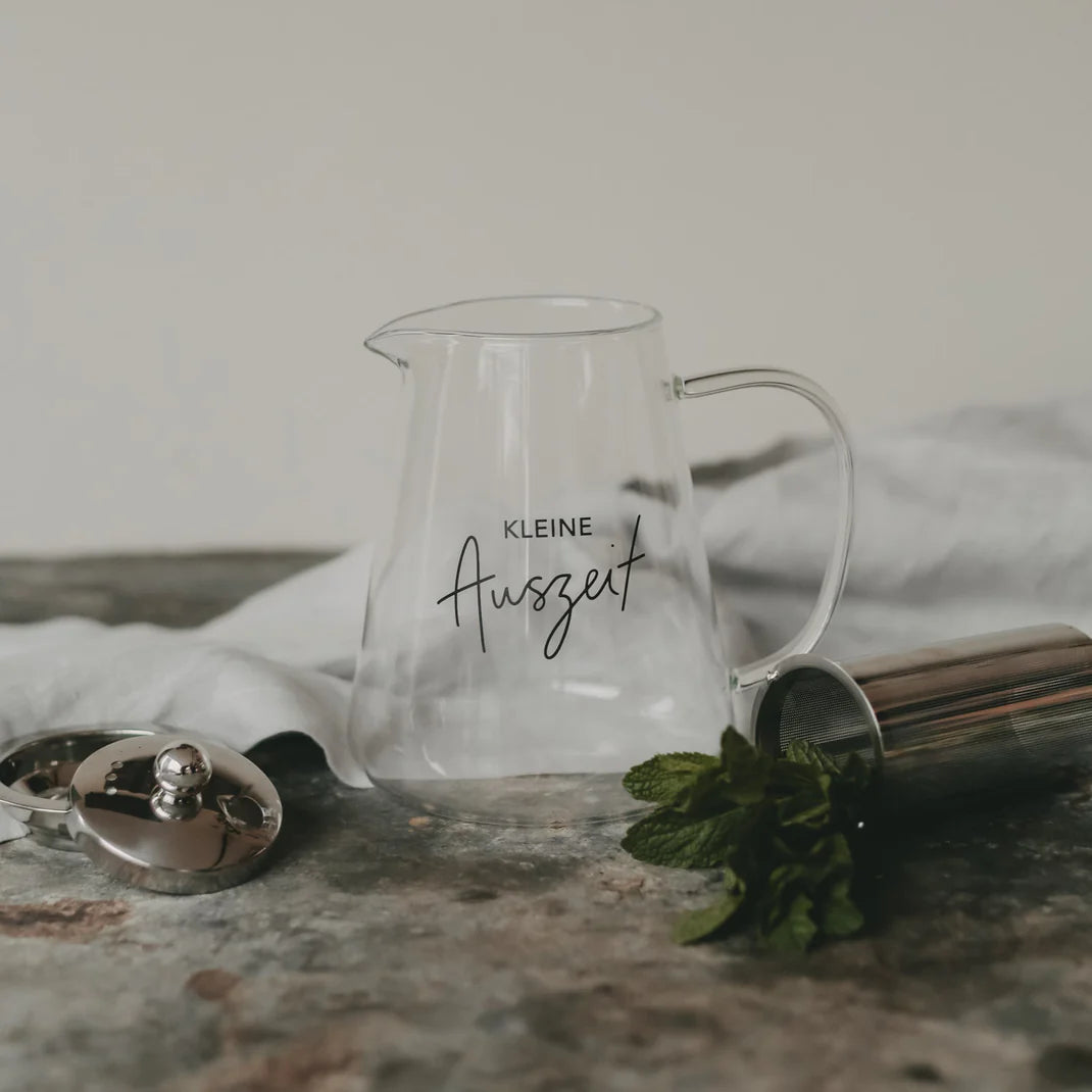 Eulenschnitt Teekanne KLEINE AUSZEIT Glas mit Sieb 1,2 Liter