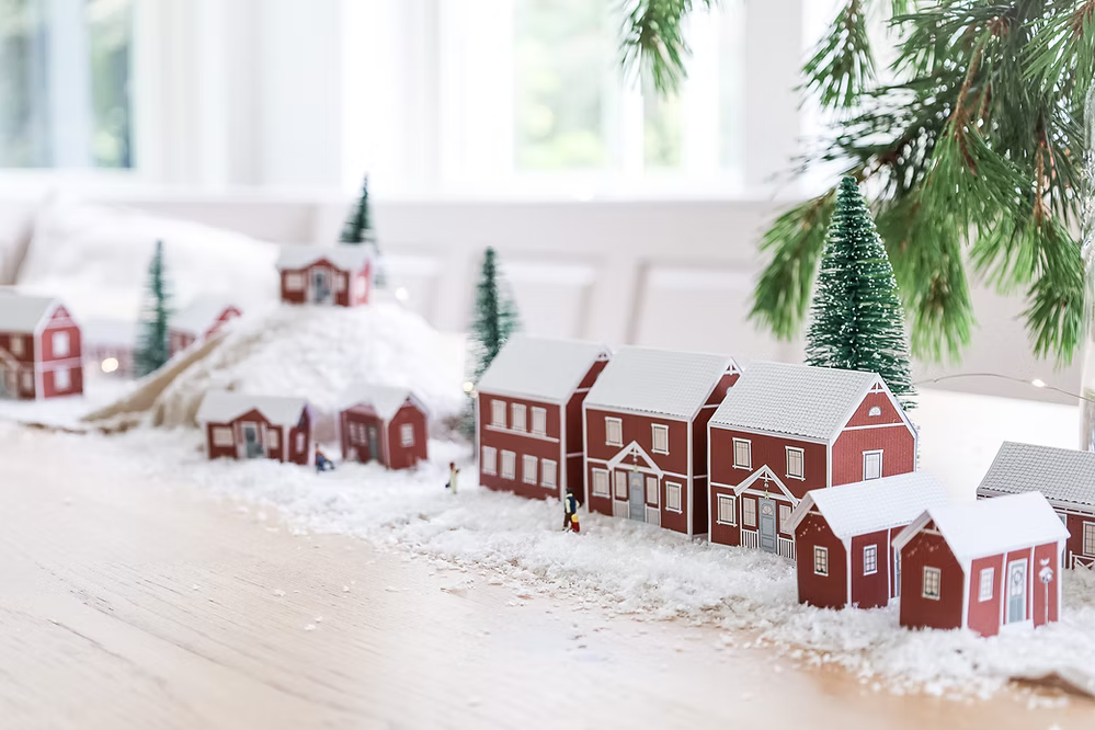 Adventskalender Bastel Set SCHWEDISCHES WEIHNACHTSDORF