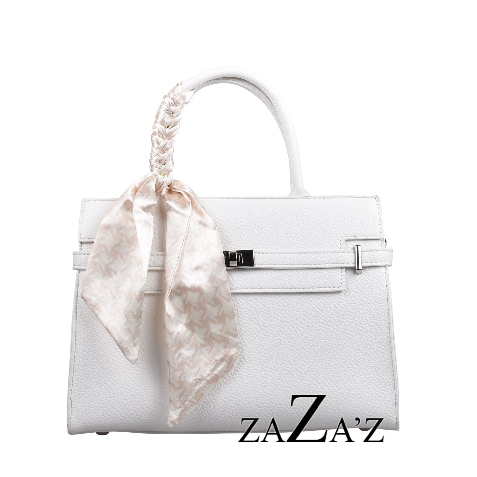 Handtasche AMELIE weiß mit Tuch