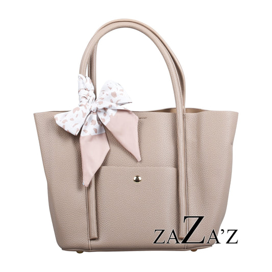 Handtasche HELEN taupe mit Tuch