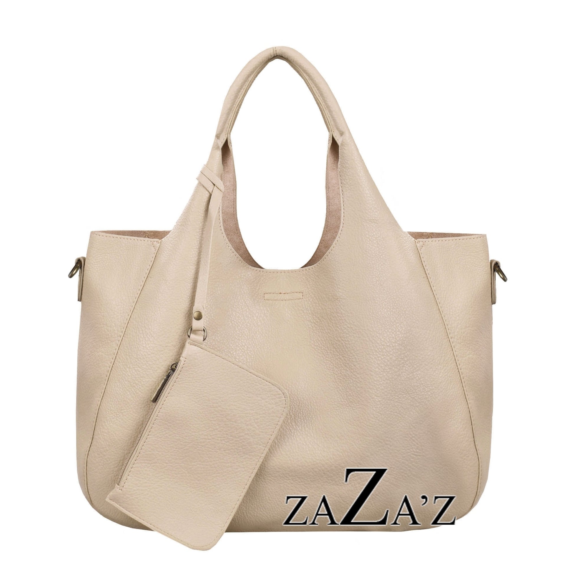 Handtasche KAREN beige mit abnehmbarer Tasche
